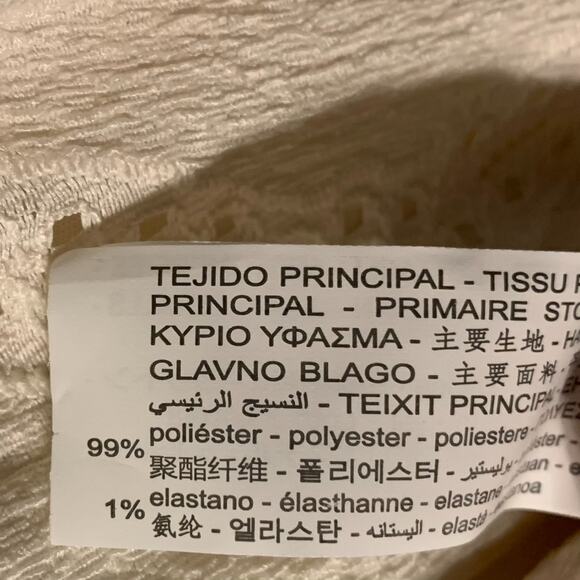 Zara Women's Feminine Eyelet Midi Dress Size M Ivory Romantic Puff Sleeves - Picture 7 of 7